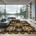 Starburst Geometric Earth Tone Area Rug