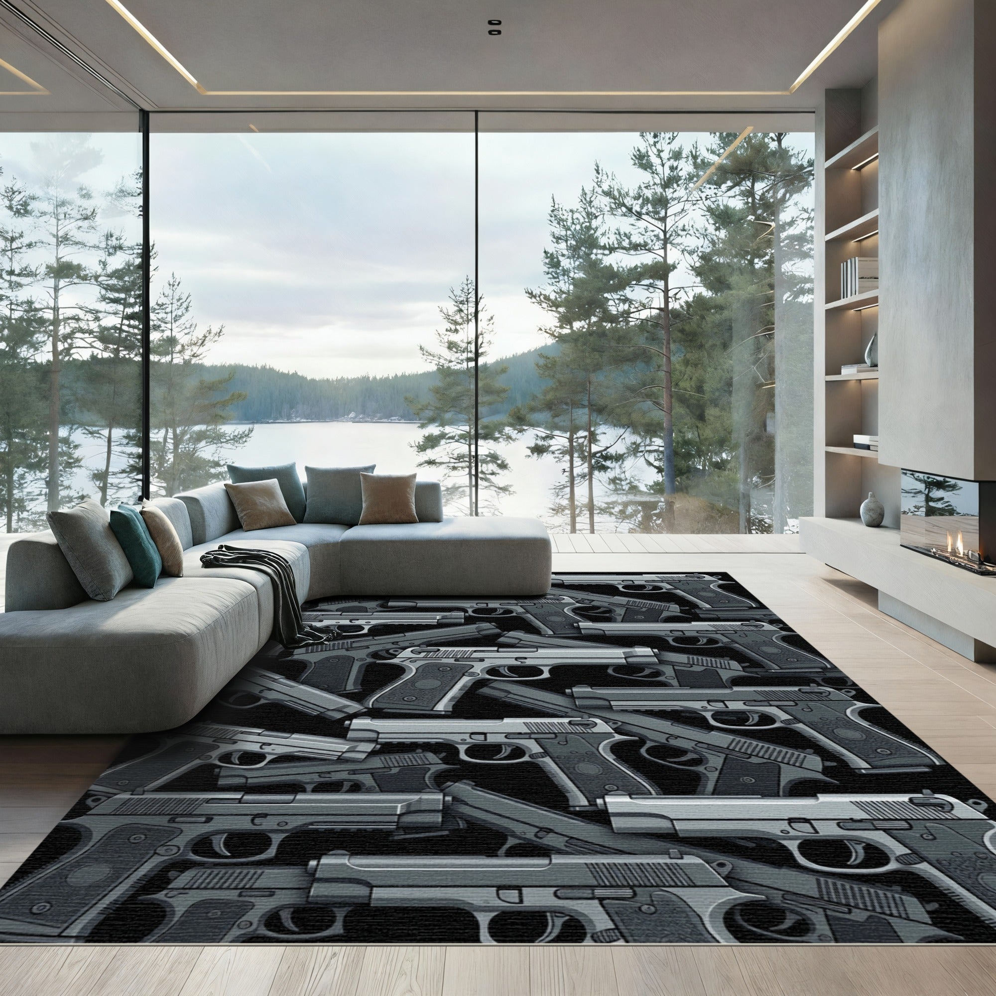 Monochrome Tactical Semi Automatic Gray Rug