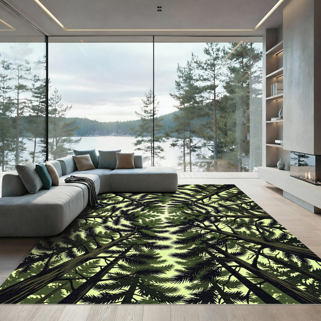 Dark Green Canopy Forest Ceiling Rug