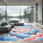 Ethereal Pastel Celestial Planet Landscape Rug