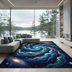 Vibrant Cosmic Spiral Nebula Swirl Rug