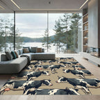 Whimsical Black and White Dairy Cow Rug