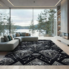 Celestial Silver Diamond Constellation Galaxy Rug