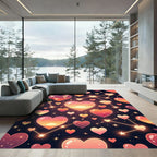 Celestial Sunset Heart Constellation Art Rug