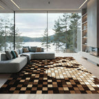 Sepia Tone Pixel mosaic Texture Rug