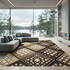 Intricate Interlocking Lattice Squares Rug