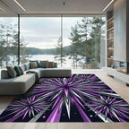 Radiant Purple and Silver Spiked Star Rug