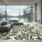 Botanical Olive Branch Mediterranean Sage Rug