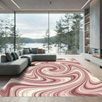 Pink Swirl Marble Effect Rug