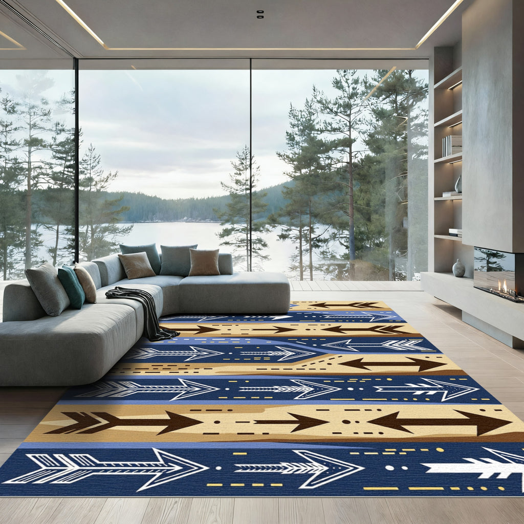 Bold Tribal Arrow Directional Design Rug