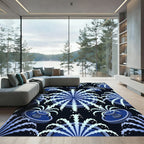 Blue Water Fountain Medallion Rug