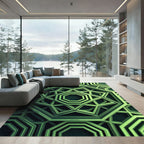 Emerald Geometric Octagon Star Medallion Rug