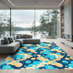 Playful Bubbles Abstract Aquatic Swirl Rug