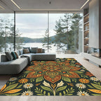 Floral Peace Medallion in Earthy Tones Rug