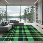 Emerald Green Tartan Plaid Square Rug