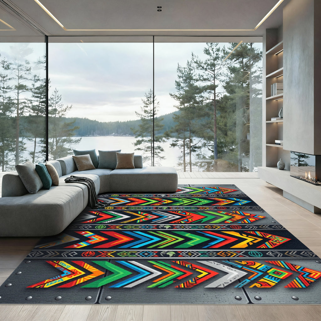 Vibrant Arrow Tribal Geometric Collection Rug