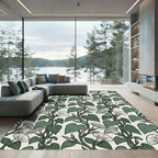 Botanical Sage Green Morning Glory Vine Rug