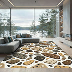Earthy Stone Pebble Mosaic Rug
