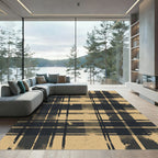 Rustic Tanned Plaid Splatter Rug