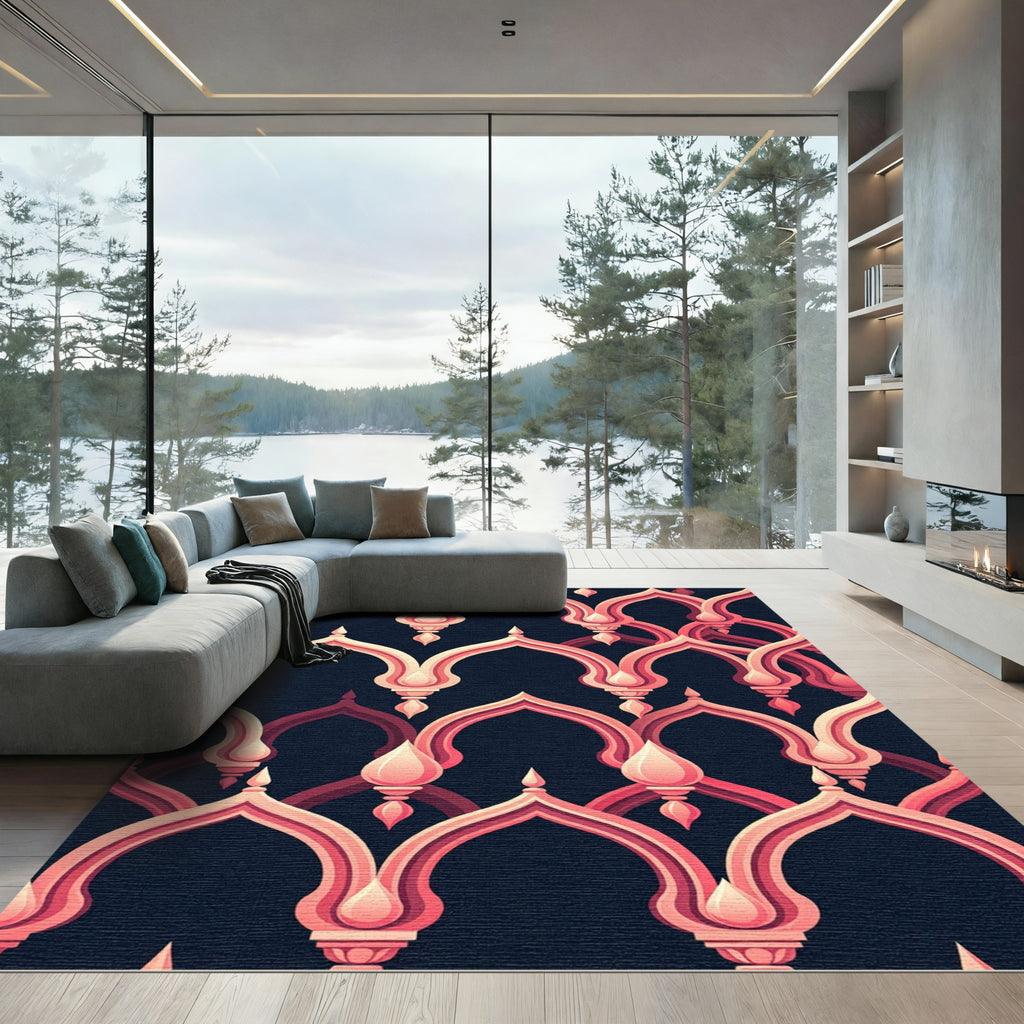 Pink Archway Lattice Pattern Rug
