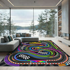 Vibrant Retro Racing Track Circuit Graphic Rug