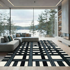 Graphite Gray Woven Lattice Rug