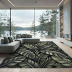 Deep Green Tropical Foliage Rug