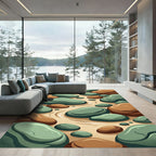Smooth River Stones with Water Swirls Rug