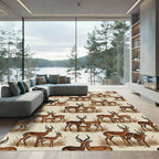 Safari Gazelle Herd Earthy Tones Rug