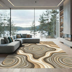 Earthy Brown Agate Swirl Rug