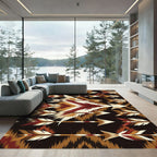 Woodland Arrow Feathers Brown Burgundy Rug