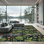 Lush Green Tropical Crocodile Jungle Adventure Rug