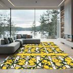 Bright Sunny Lemon Vine Garden Fence Rug