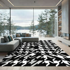 Monochromatic Houndstooth Geometric Fragment Rug