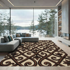 Dark Chocolate Swirl Vine Medallion Rug