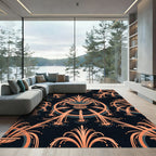 Peach Fountain Water Art Deco Rug
