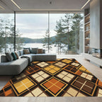 Mid-Century Modern Earthy Argyle Geometric Rug