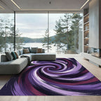Abstract Purple Swirling Galaxy Vortex Rug