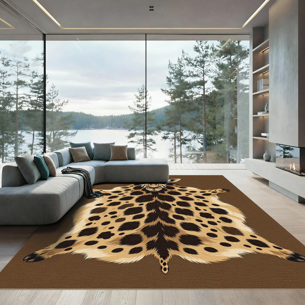 Safari Giraffe Spots Faux Fur Rug
