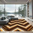 Earthy Toned Chevron Zigzag Stripes Rug