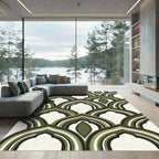 Midcentury Olive Arch Geometric Area Rug