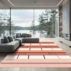 Terracotta Coral Brickwork stripes Rug