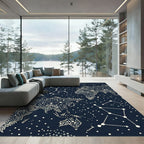 Celestial World Map Constellation Rug