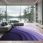 Modern Ombre Layered Violet Wave Rug