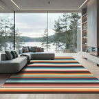 Wavy Earth Tone Striped Area Rug