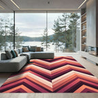 Crimson Peach Chevron Inlay Rug