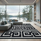 Greek Key Labyrinth Swirl Rug