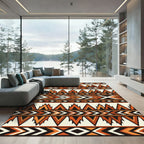 Bold Terracotta Southwestern Geometric Arrow Rug