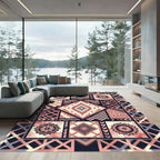 Eclectic Rose Gold Geometric Mandala Collage Rug