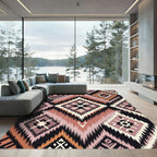 Earthy Southwestern Geometric Diamond Aztec Rug